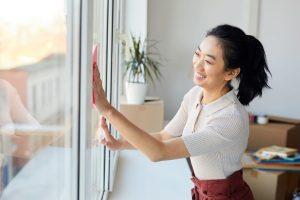 Easy Maintenance – New Windows Edmonton, Alberta Canada For Single Tilt Windows | GreenFox Windows & Doors GreenFox customer washes new single tilt window in Alberta home