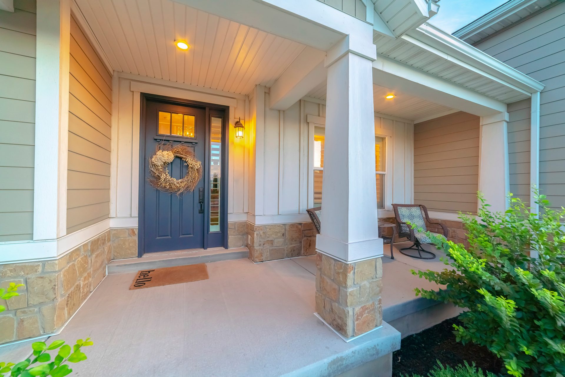 Beautiful front doors and matching transom windows installed by GreenFox Windows & Doors in Fort Saskatchewan, Alberta—trusted window contractors offering entryway solutions near me.