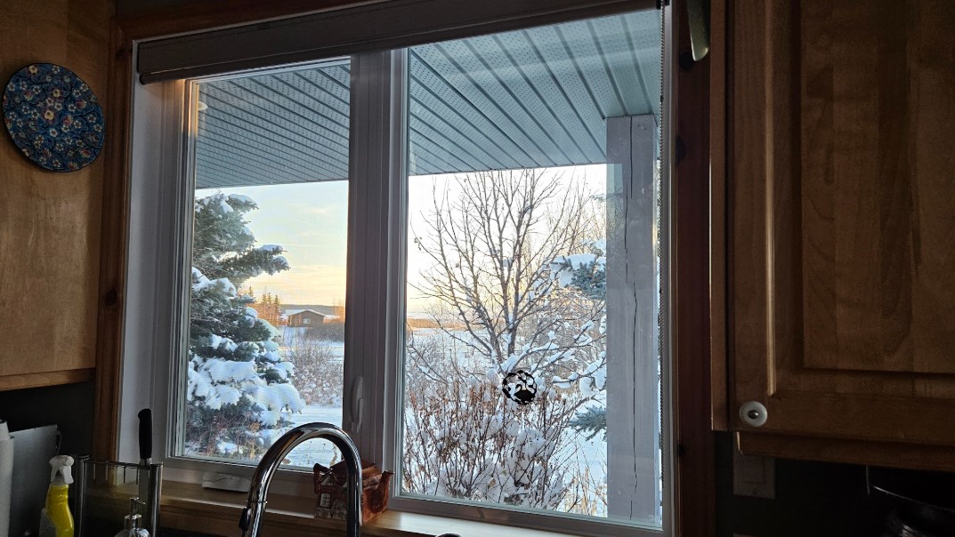 A view of the new replacement window over Meryle’s kitchen sink
