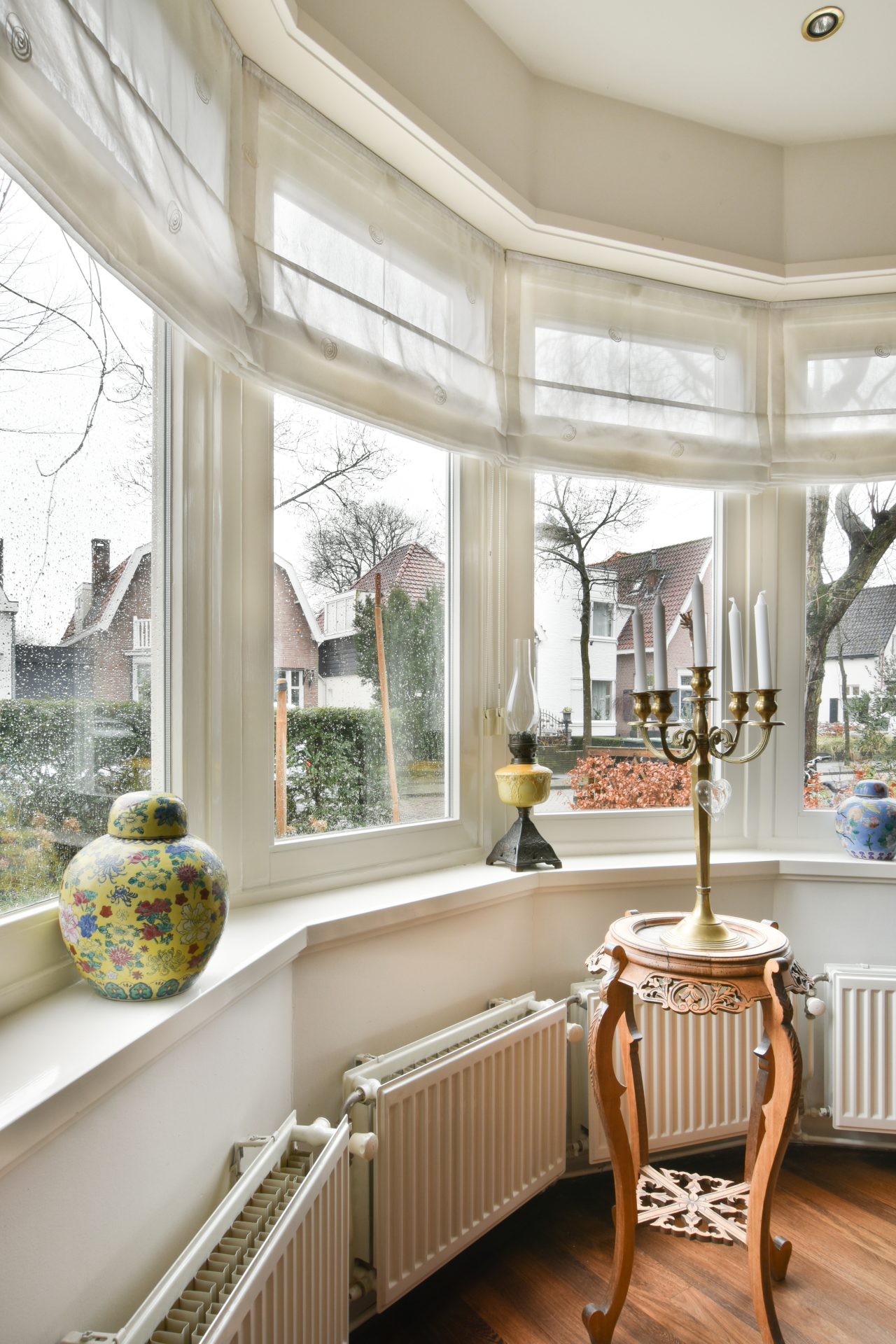 Series of windows installed in front room of home