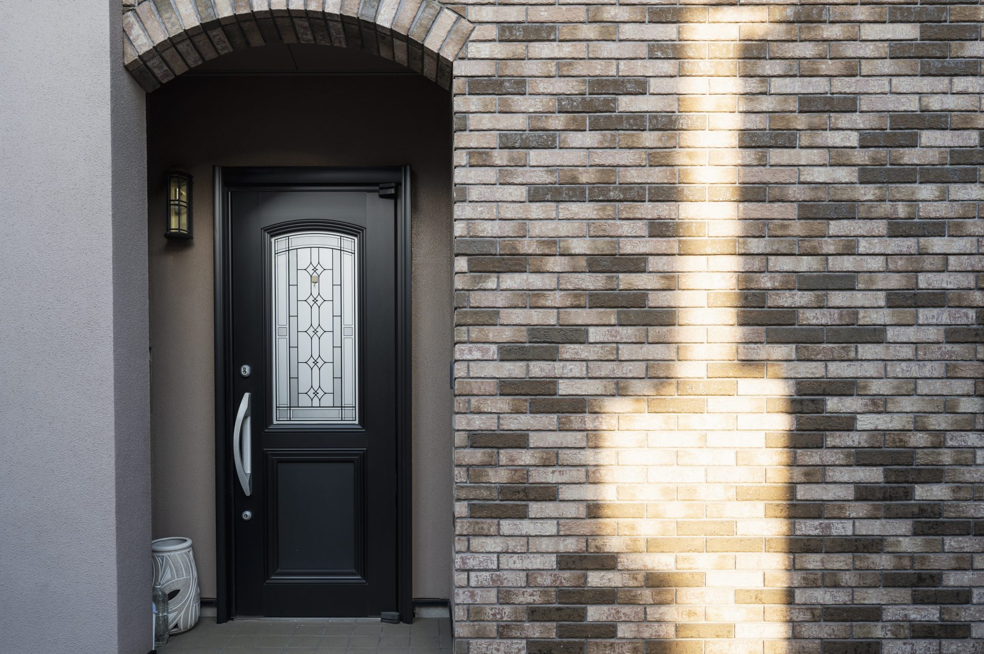 Black entry door with frosted glass In Medicine Hat, AB | GreenFox Windows & Doors